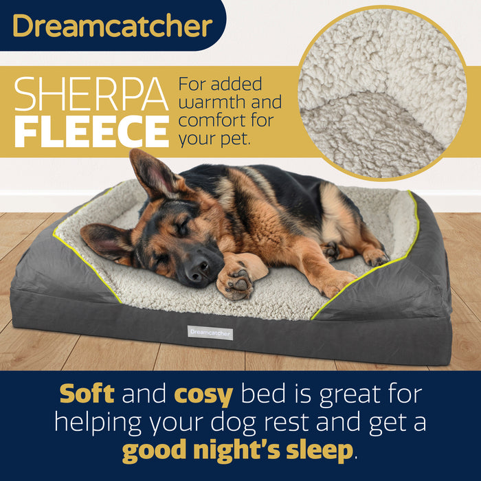 Dreamcatcher Grey XX Large Dog Bed Orthopaedic Memory Foam