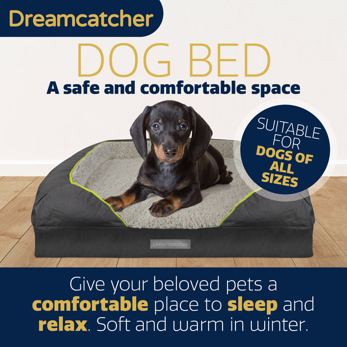 Dreamcatcher Grey Small Dog Bed Orthopaedic Memory Foam