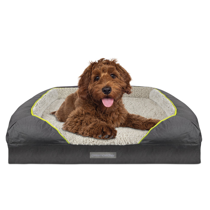 Dreamcatcher Grey Medium Dog Bed Orthopaedic Memory Foam