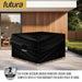 Futura Outdoor Garden Furniture Cover, tailored for a snug fit, showcasing durable waterproof material with a sleek finish. Positioned on a modern patio, it highlights a 2-year warranty badge for added peace of mind.