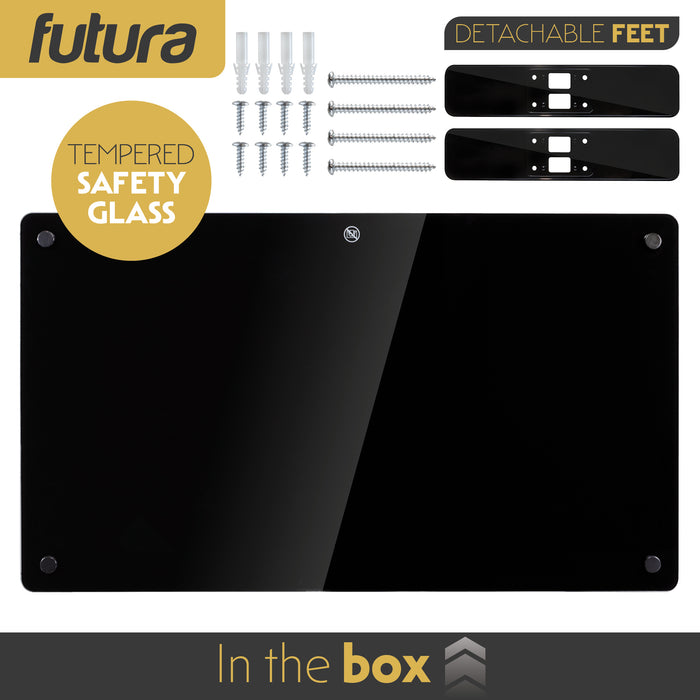 Futura 1500W Black Glass Electric Panel Heater WiFi Wall Mounted