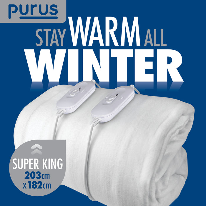 Purus Superking Electric Fitted Under blanket Mattress Cover Dual Control