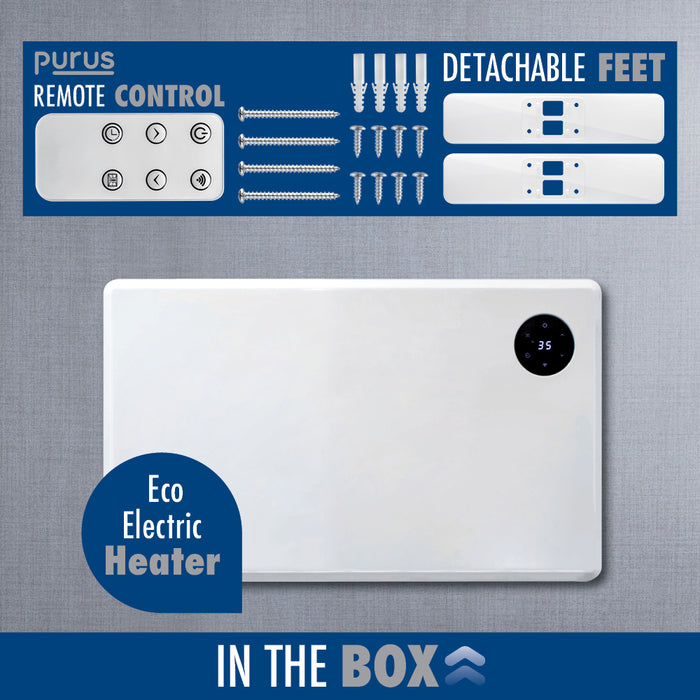 Purus 1200W White Electric Radiator Heaters WIFI Wall Mounted