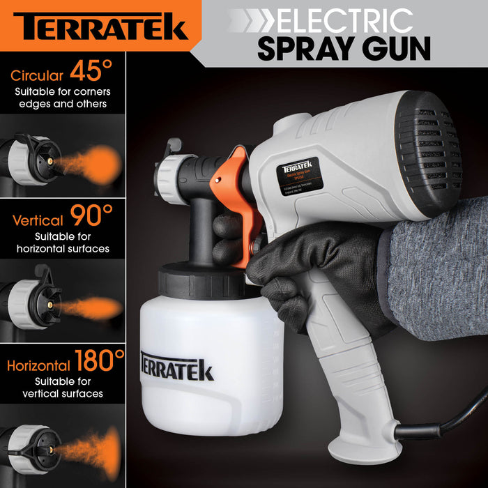 Terratek 350W Electric Fence Paint Sprayer 800ML Paint Pot