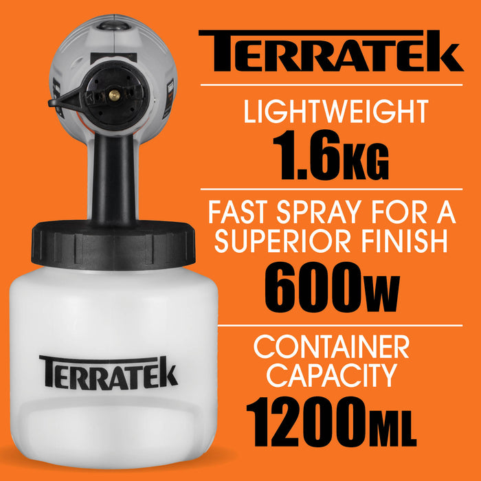 Terratek 600W Electric Fence Paint Sprayer 1200ML Paint Pot