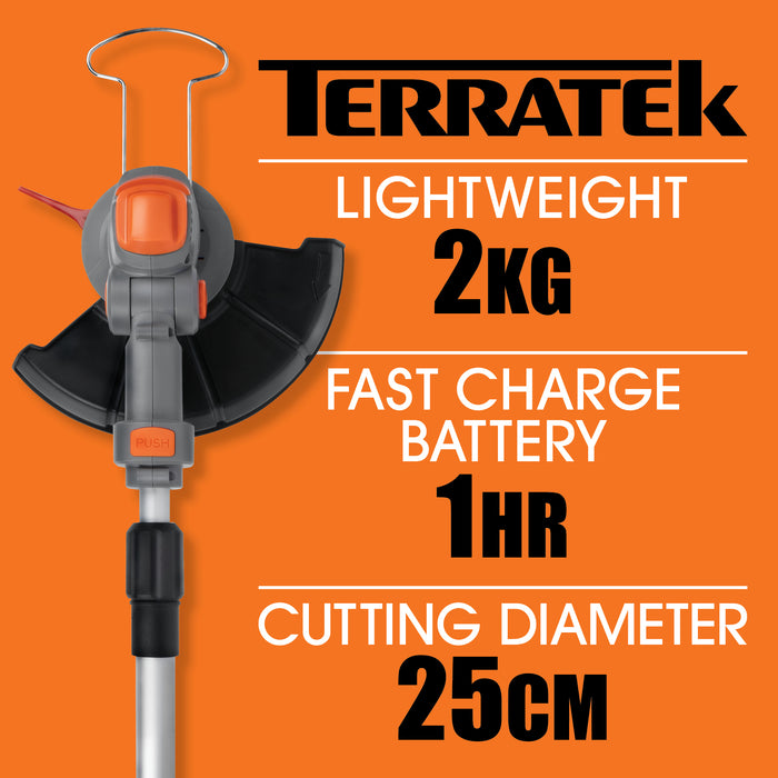 Terratek 20V Cordless Strimmer Extendable Pole Grass Trimmer